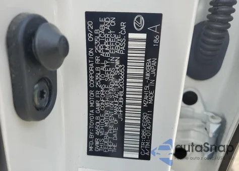 2020 Lexus Ux 250H из США, поврежденный, VIN JTHP9JBH8L2036653